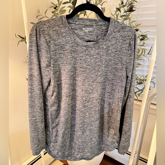 Athleta Gray Long Sleeve Shirt - Picture 1 of 6